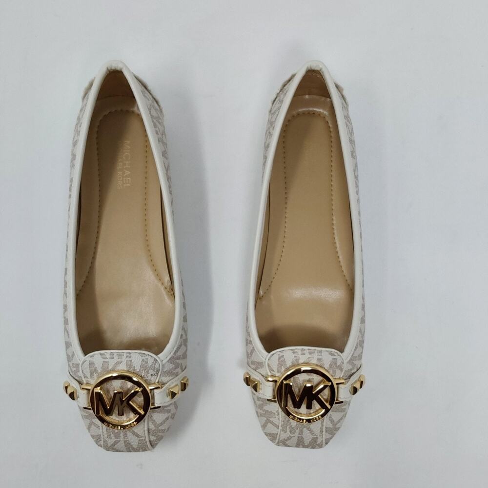 Michael Kors Fulton Moc Vanilla MK Logo Flats Womens Size 6M - Picture 3 of 16